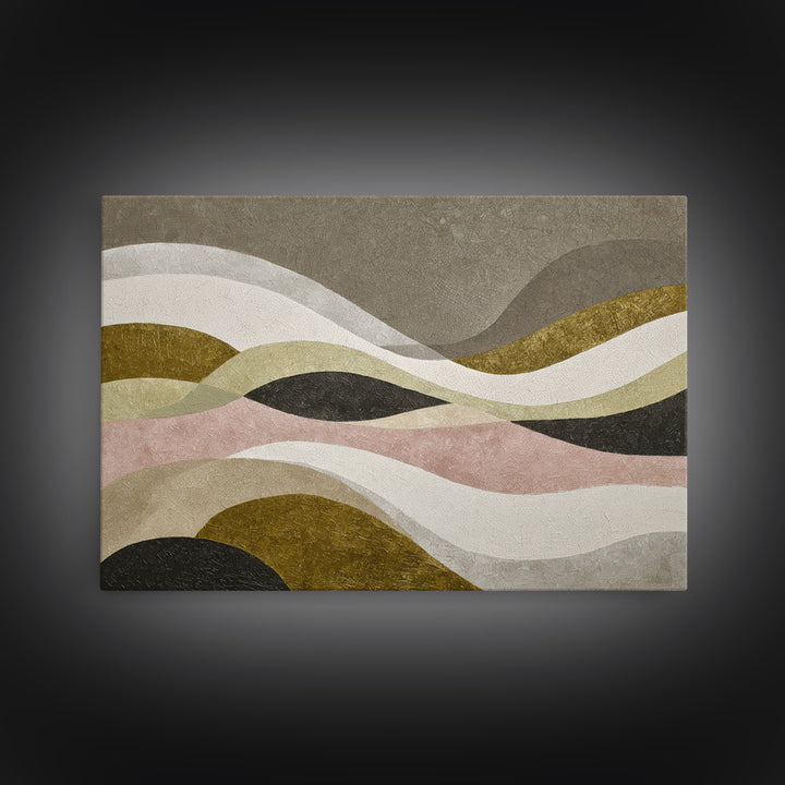 Abstract Wave Forms Framed Canvas Print, Master Bedroom, Bedroom Decor, Abstract Art, Sanctuary, Farmhouse Wall Art, MAS-3x2-96