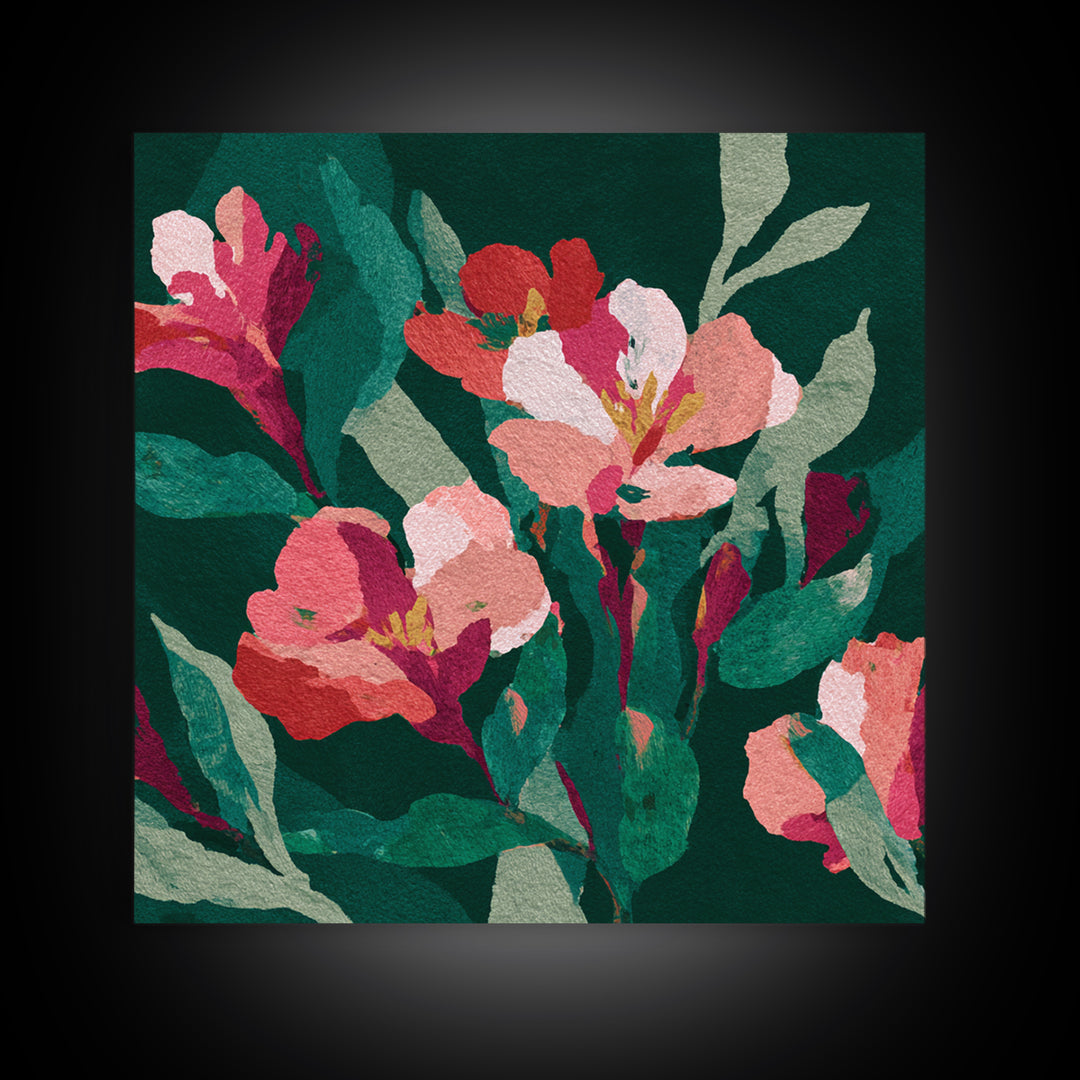 Matisse Inspired Cutouts with Vivid Floral Motifs Canvas Print, Maximalist Art, Retro Wall Art, Living Room Decor, Maximal, MAX-1x1-10