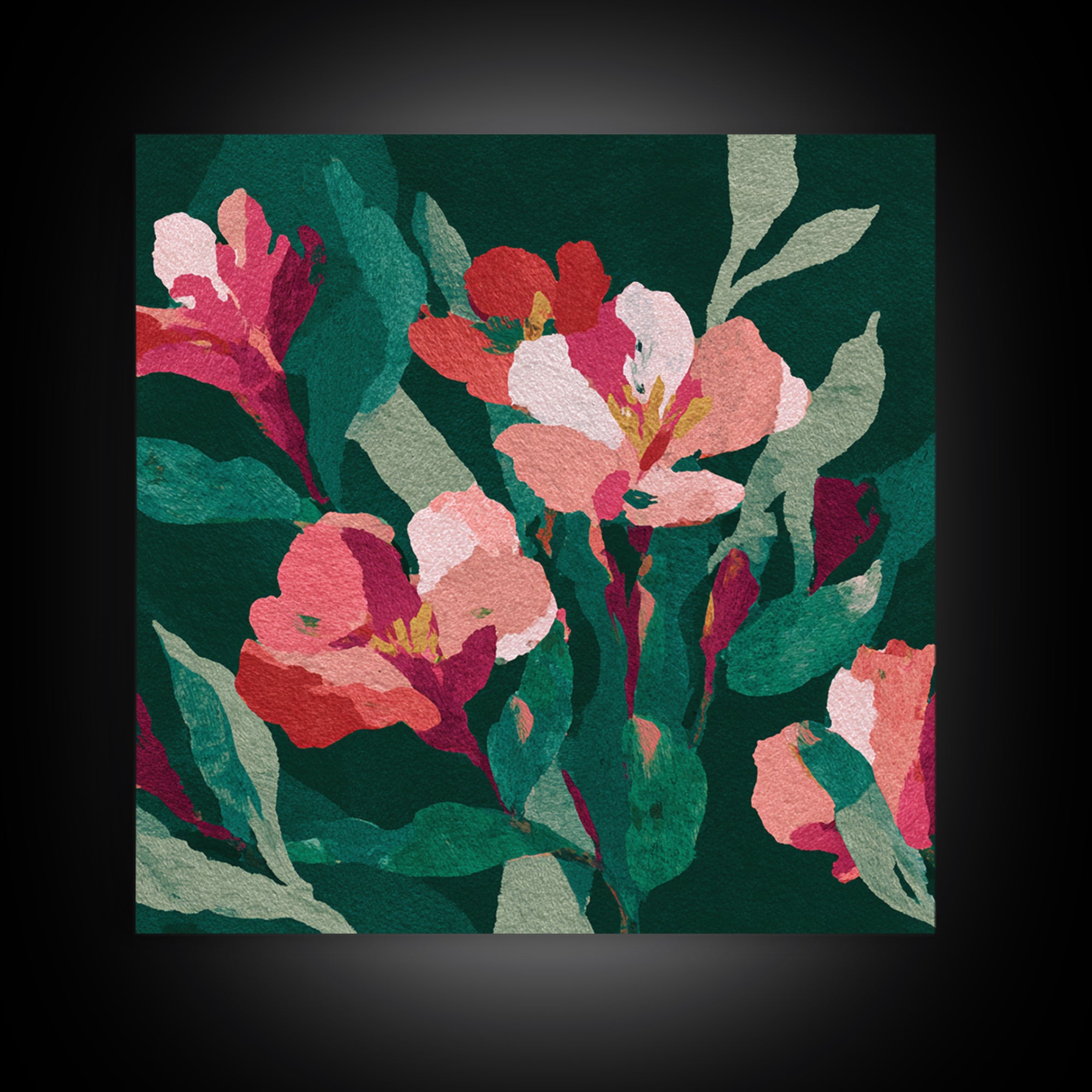 Matisse Inspired Cutouts with Vivid Floral Motifs Canvas Print, Maximalist Art, Retro Wall Art, Living Room Decor, Maximal, MAX-1x1-10