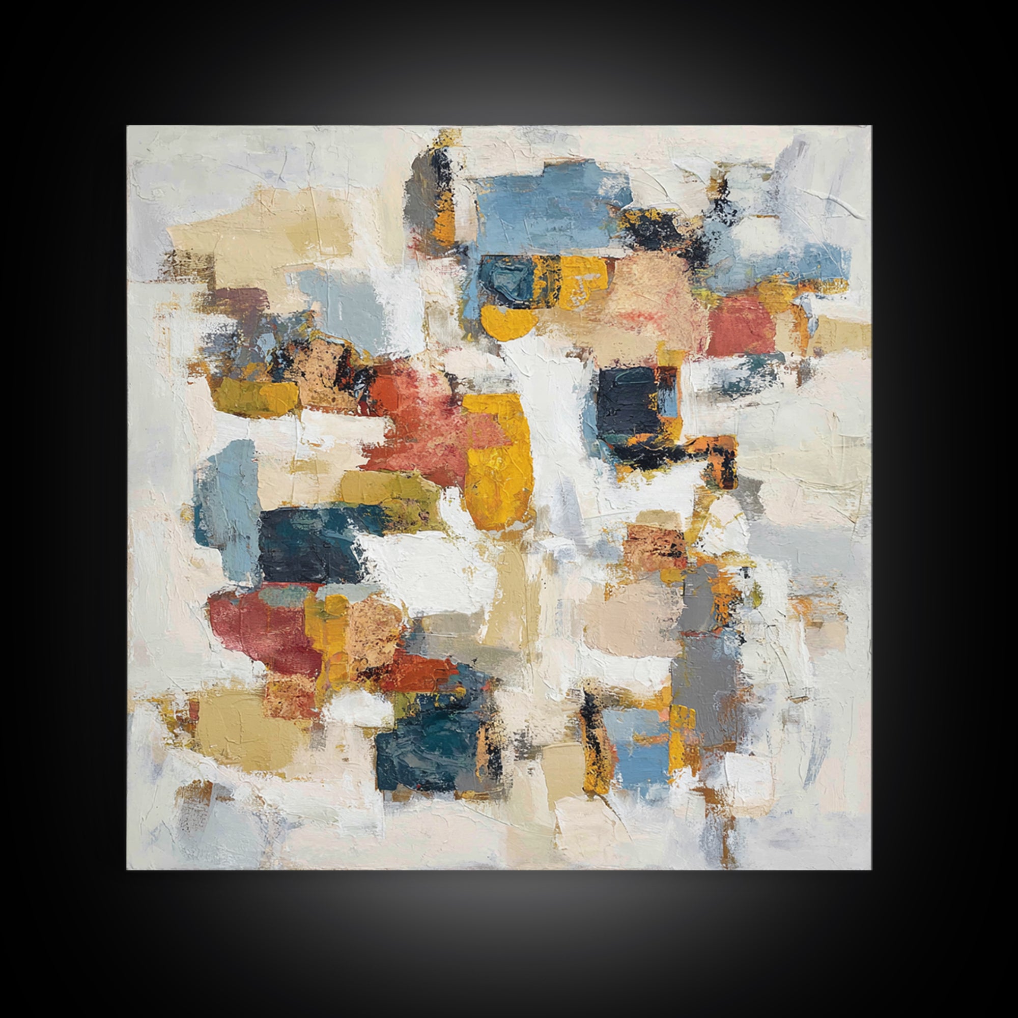 Chaotic Joyful Abstract Framed Canvas Print, Maximalist Art, Modern Art, Living Room Decor, Fine Art, Maximal, MAX-1x1-46