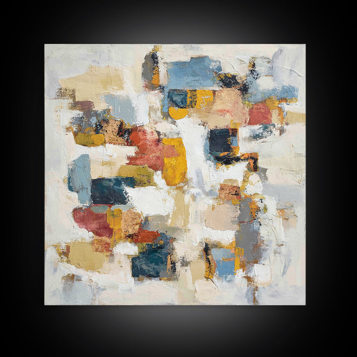 Chaotic Joyful Abstract Framed Canvas Print, Maximalist Art, Modern Art, Living Room Decor, Fine Art, Maximal, MAX-1x1-46