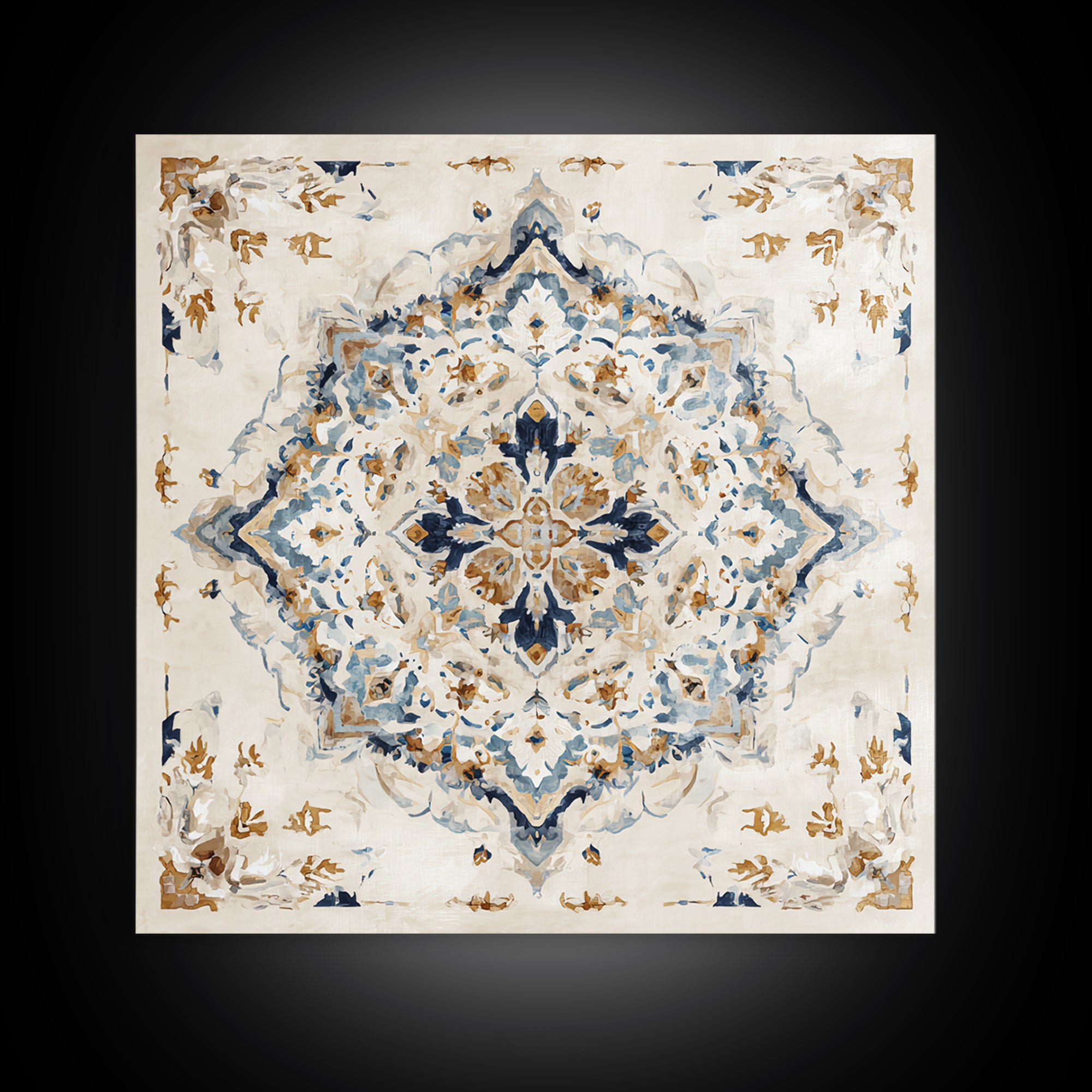 Bohemian Textile Pattern Framed Canvas Print, Maximalist Art, Modern Wall Art, Living Room Decor, Maximal, Statement Artwork, MAX-1x1-68