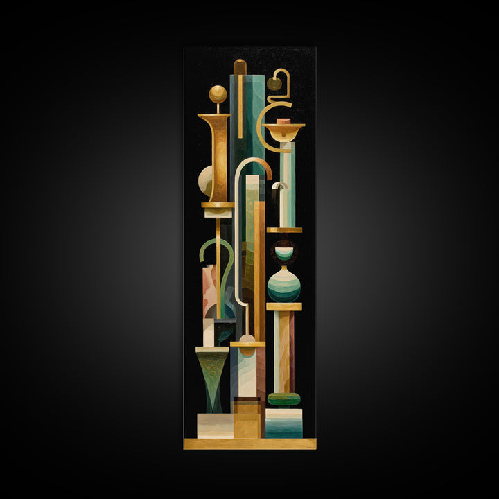 Surreal Room of Floating Objects as Decorative Framed Canvas Print, Maximalist Art, Wall Art, Living Room Decor, Oil Painting, MAX-1x3-69