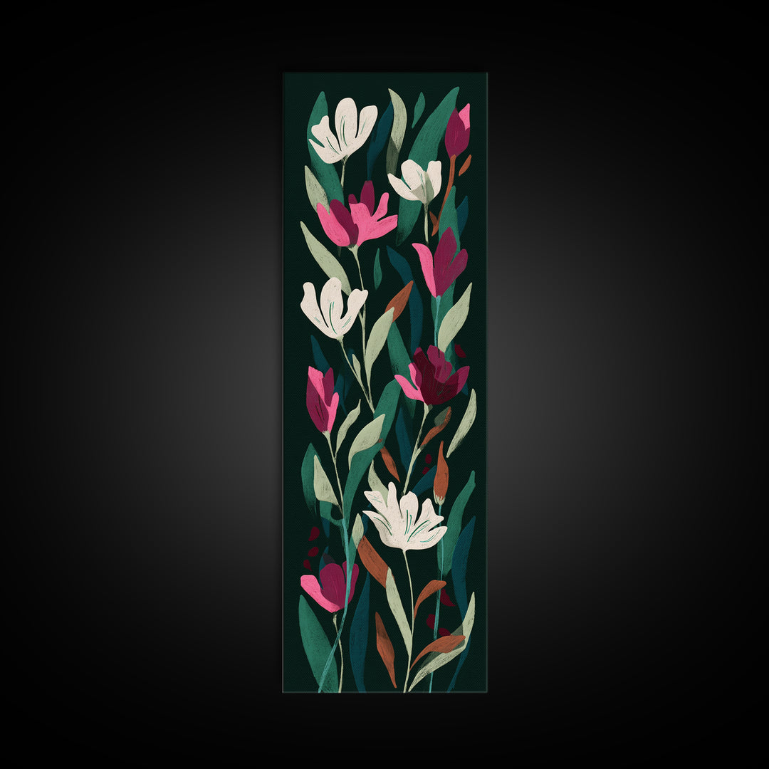Matisse Inspired Cutouts with Vivid Floral Motifs Canvas Print, Maximalist Art, Modern Decor, Living Room Decor, Maximal, MAX-1x3-70