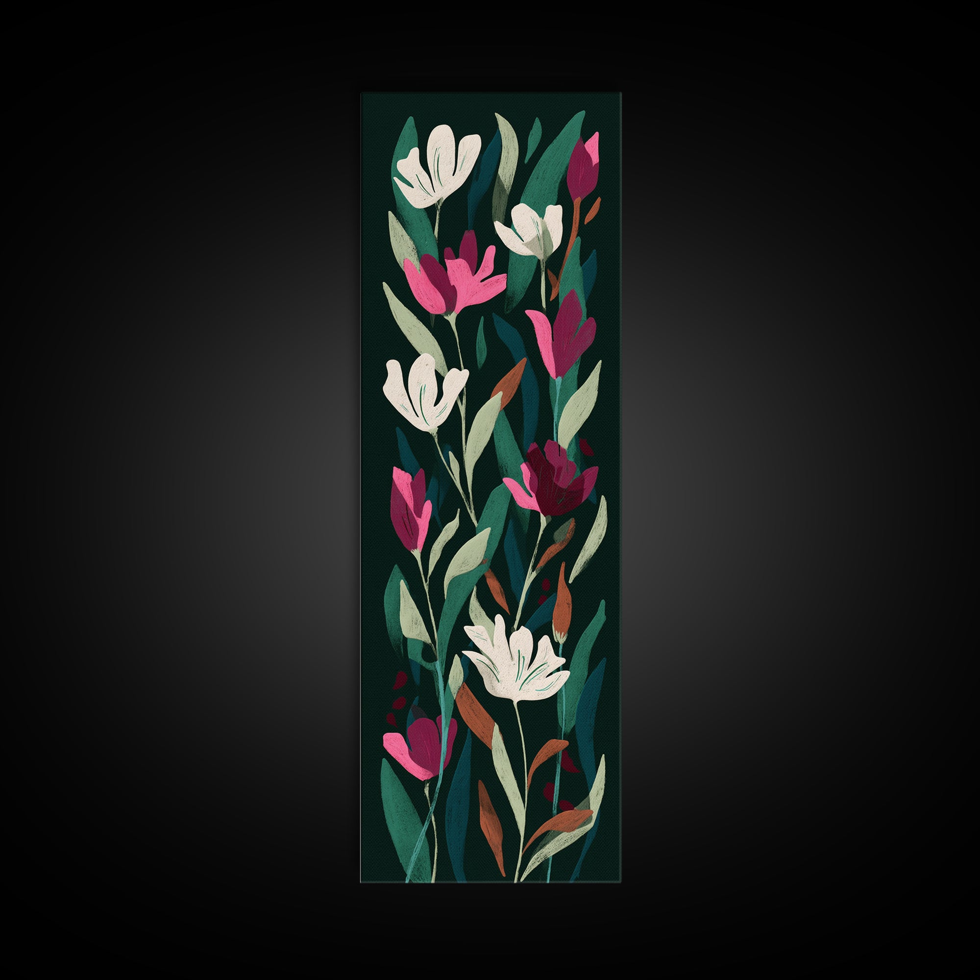 Matisse Inspired Cutouts with Vivid Floral Motifs Canvas Print, Maximalist Art, Modern Decor, Living Room Decor, Maximal, MAX-1x3-70