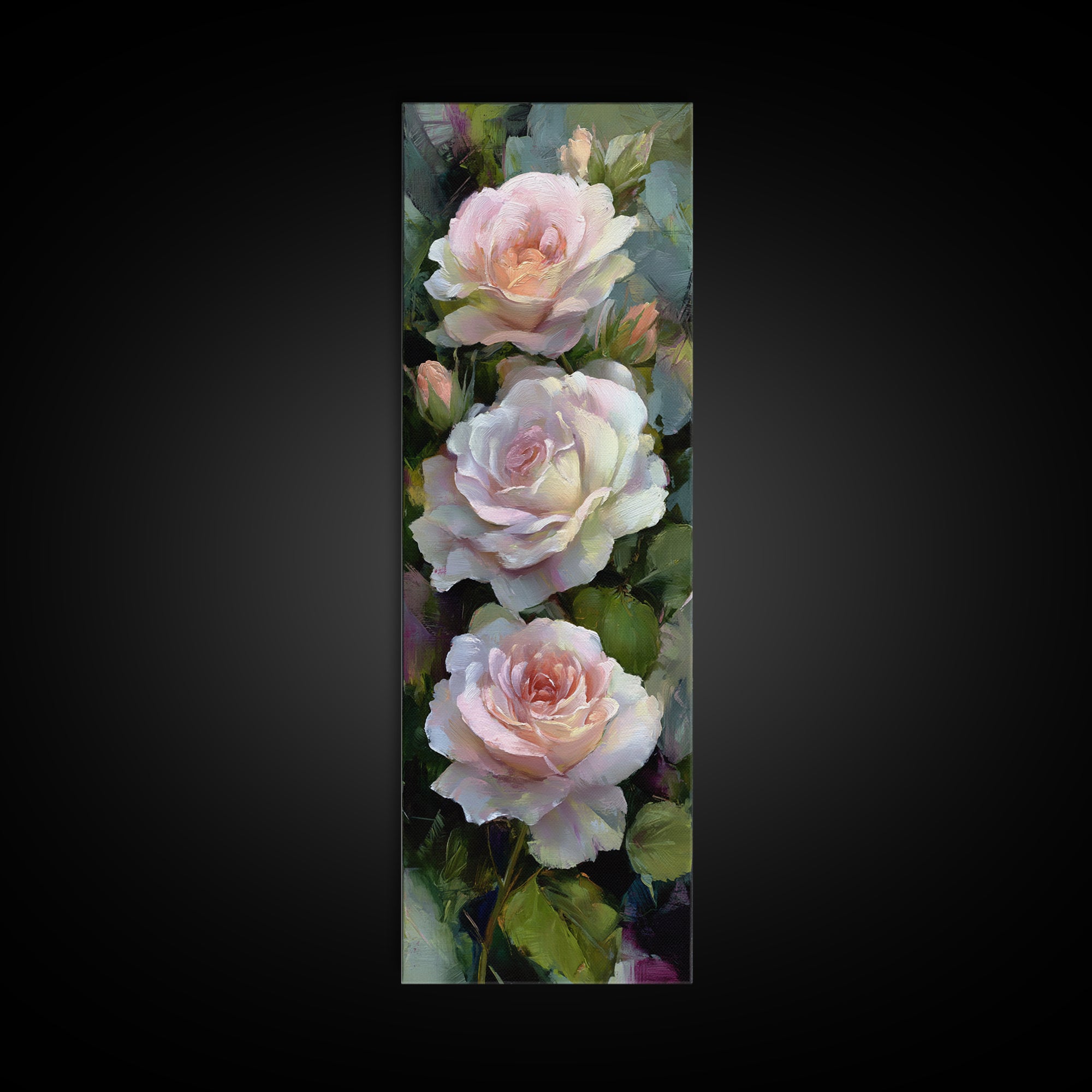 Baroque Roses Mixed Canvas Print, Maximalist Art, Wall Art, Living Room Decor, Abstract Art, Maximal, Printable Art, MAX-1x3-90