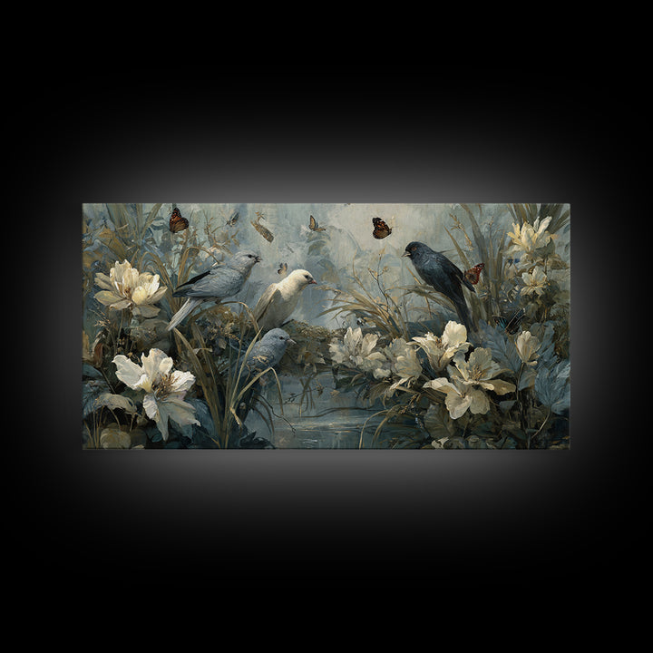 Explosive Floral Jungle Canvas Print, Maximalist Art, Printable Wall Art, Living Room Decor, Fine Art, Maximal, Dopamine Decor, MAX-2x1-21