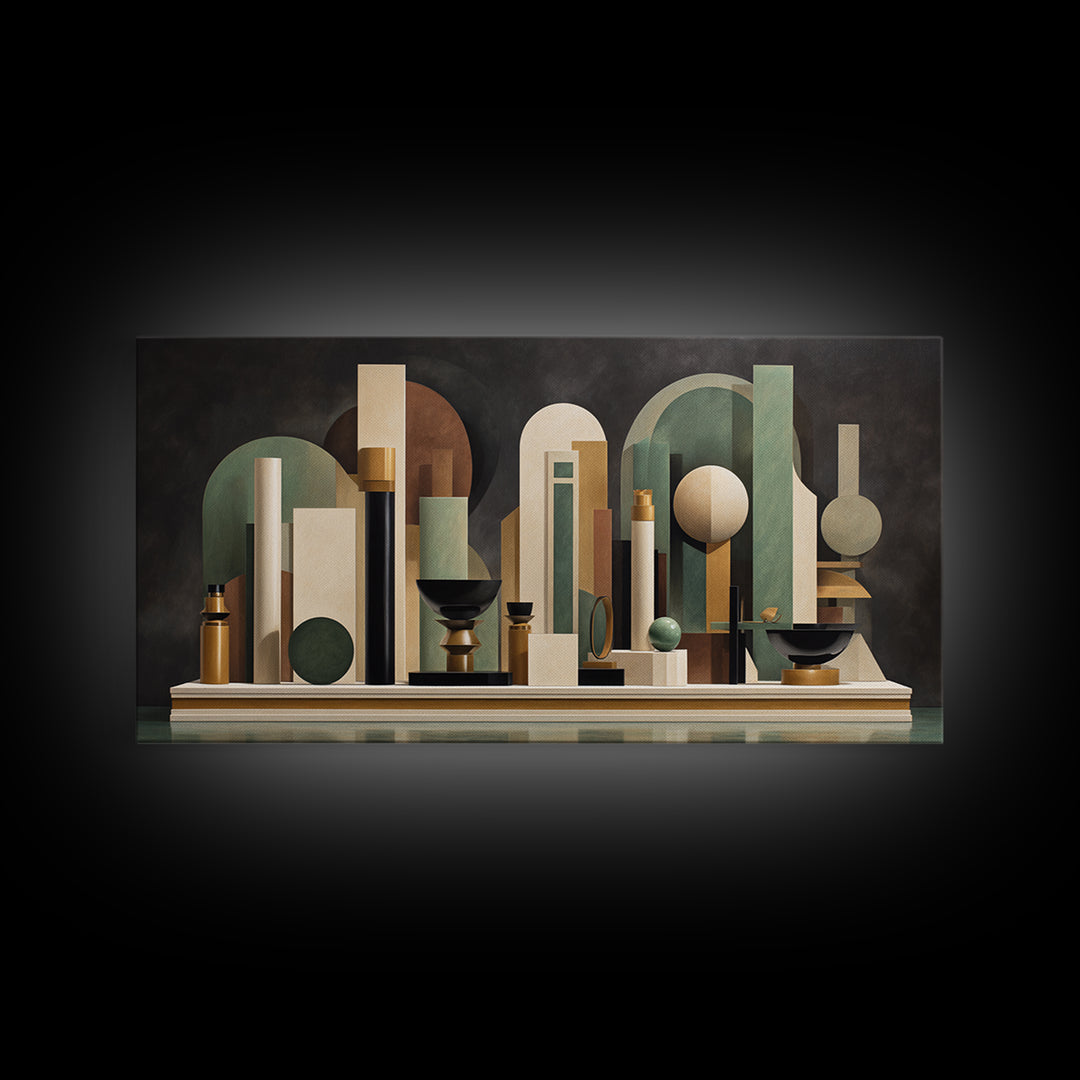Surreal Room of Floating Objects as Decorative Canvas Print, Maximalist Art, Digital Wall Art, Living Room Decor, Maximal, MAX-2x1-29