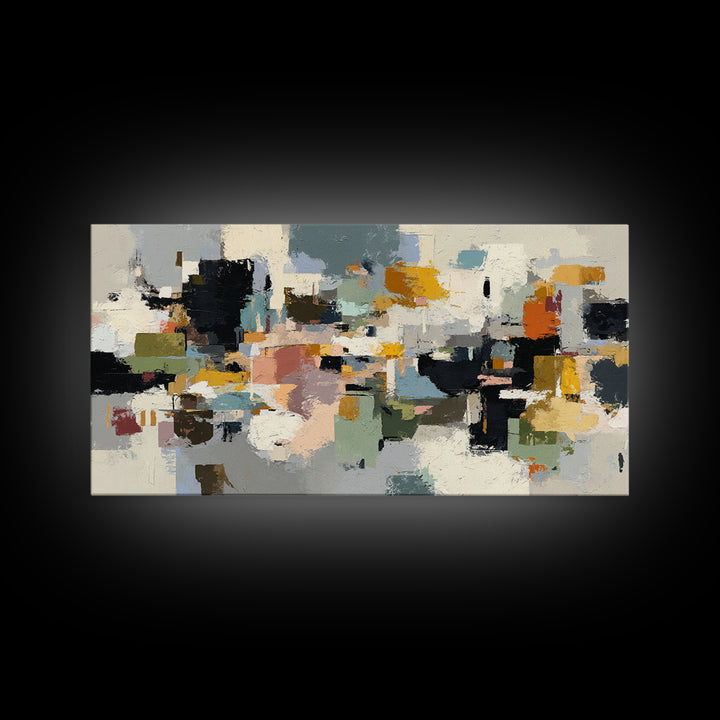 Chaotic Joyful Abstract Framed Canvas Print, Maximalist Art, Room Decor, Living Room Decor, Abstract Art, Maximal, MAX-2x1-42