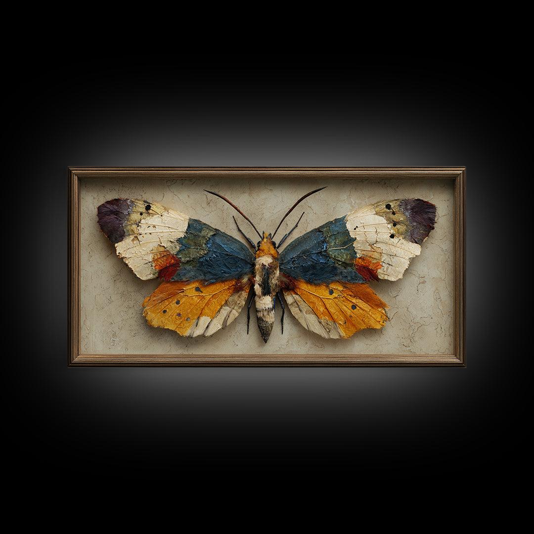 Framed Butterfly Collection Framed Canvas Print, Maximalist Art, Original Painting, Living Room Decor, Fine Art, Maximal, MAX-2x1-43