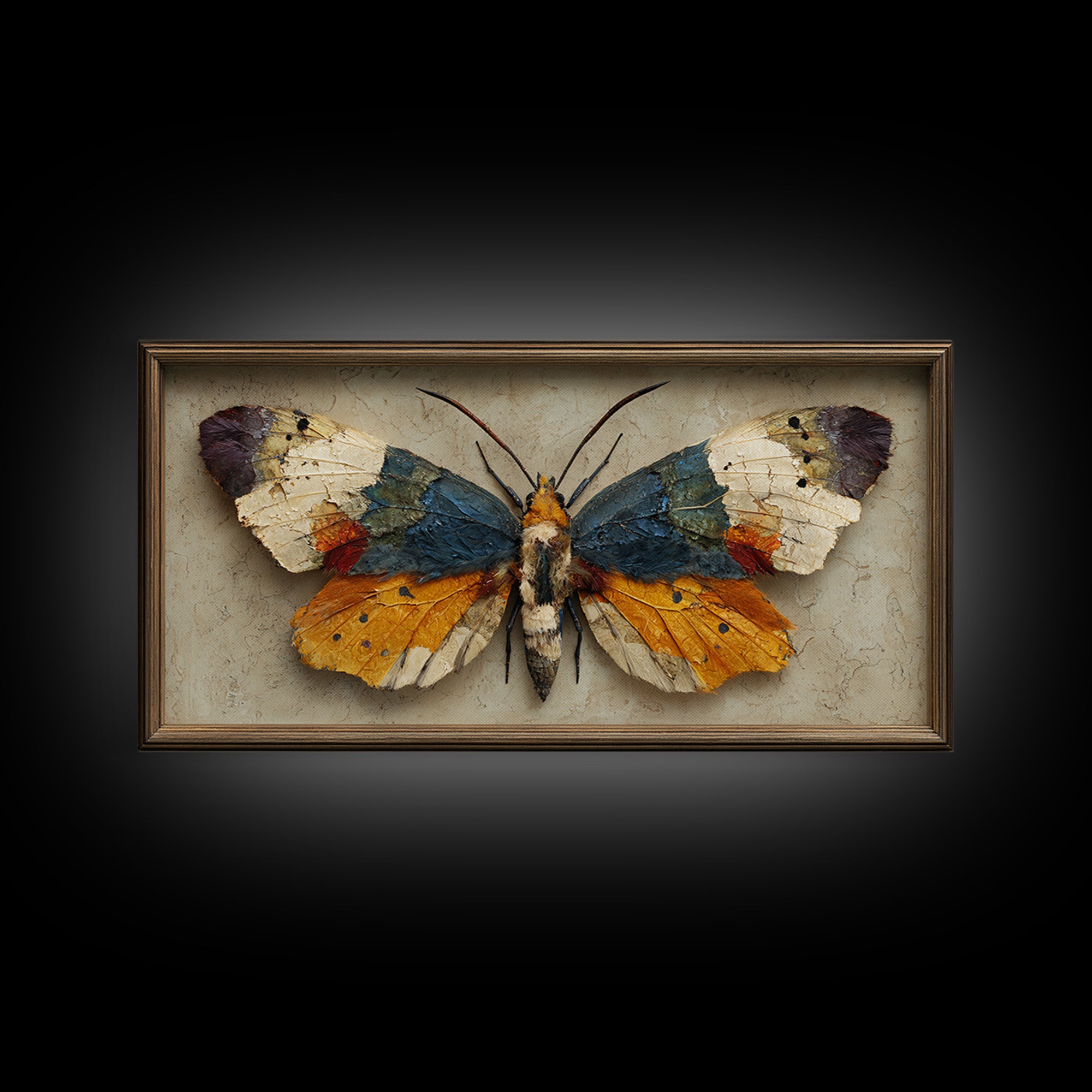 Framed Butterfly Collection Framed Canvas Print, Maximalist Art, Original Painting, Living Room Decor, Fine Art, Maximal, MAX-2x1-43