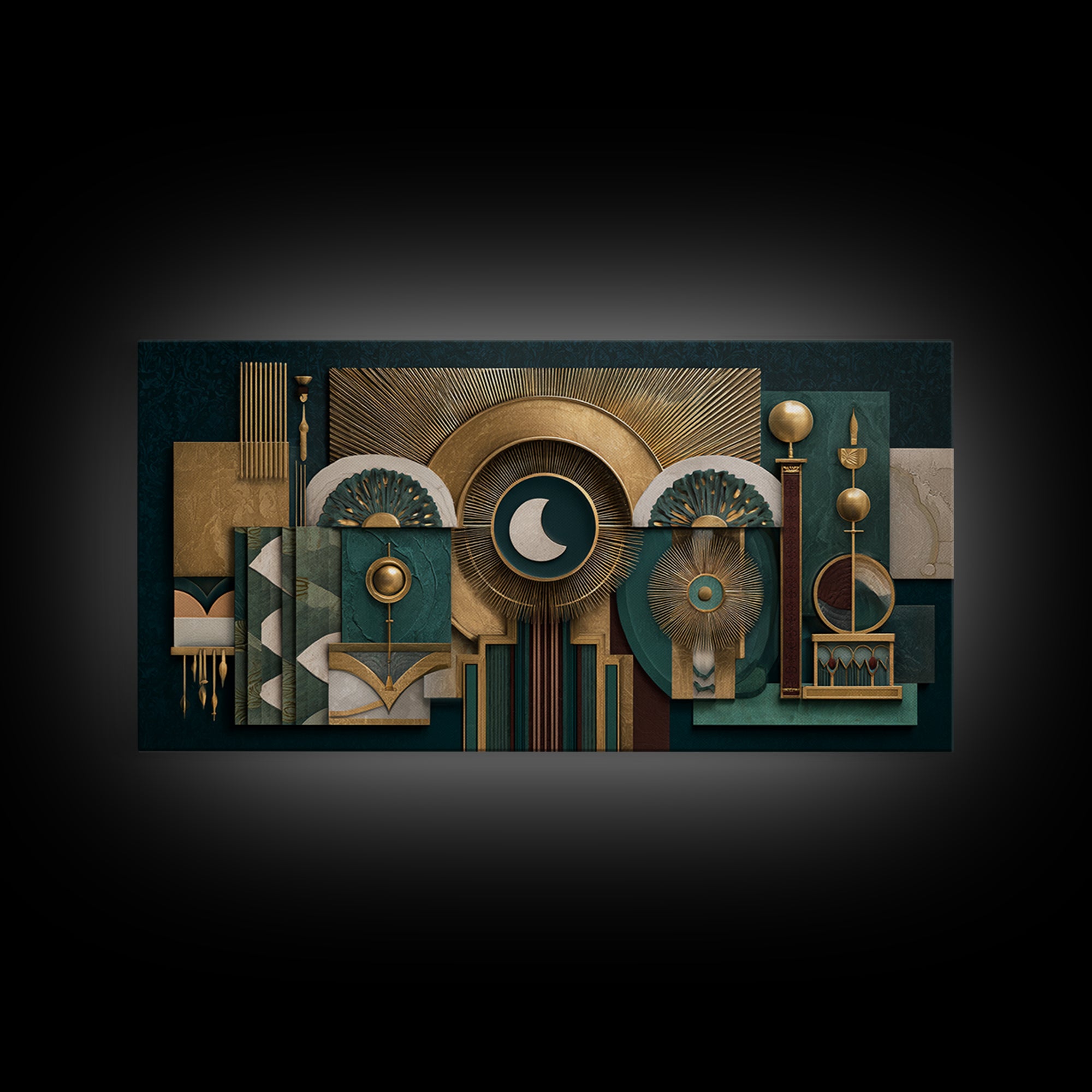 Surreal Room of Floating Objects as Decorative Canvas Print, Maximalist Art, Digital Wall Art, Living Room Decor, Maximal, MAX-2x1-5