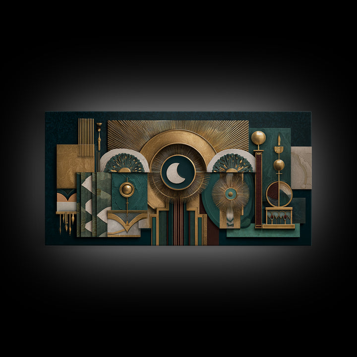 Surreal Room of Floating Objects as Decorative Canvas Print, Maximalist Art, Digital Wall Art, Living Room Decor, Maximal, MAX-2x1-5