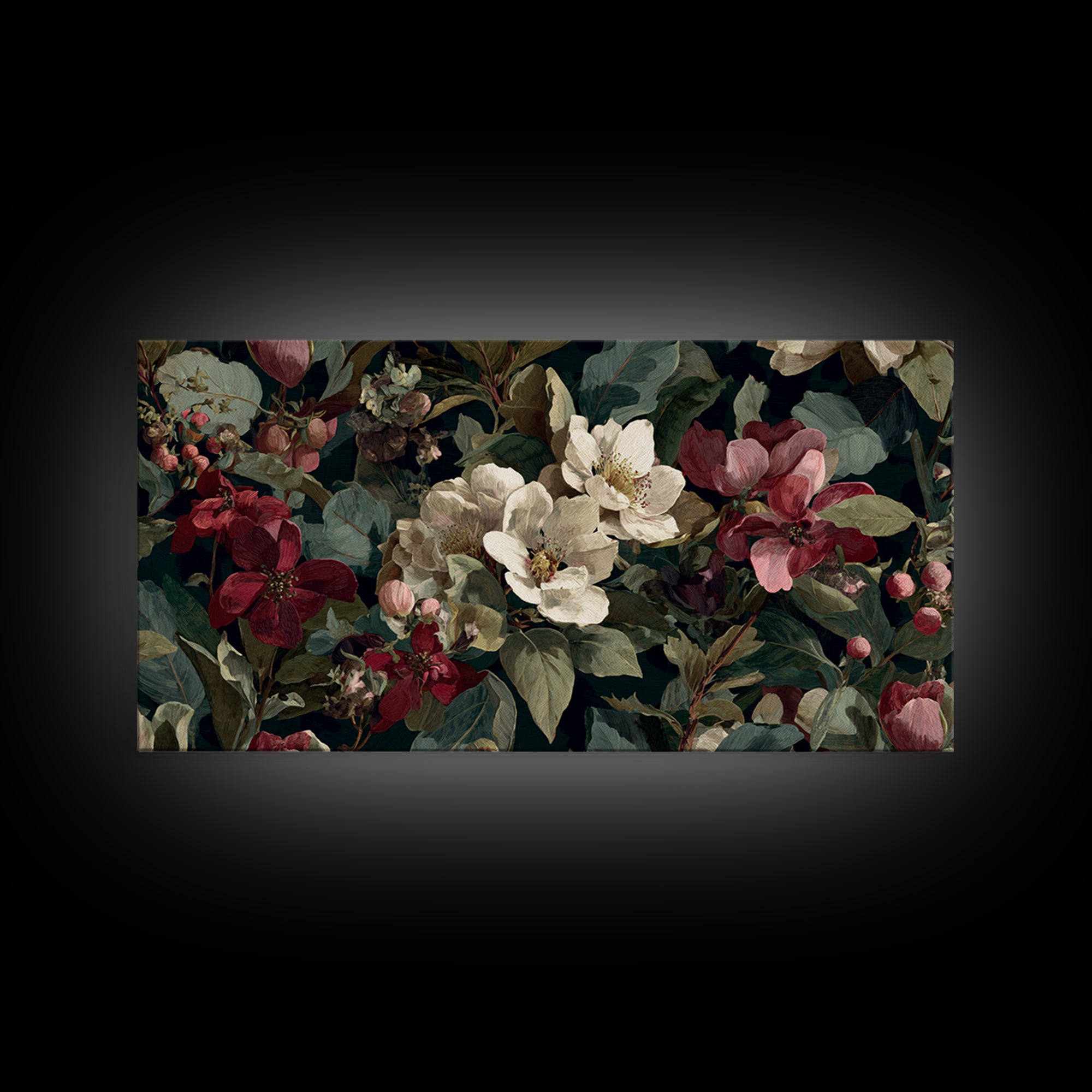 Crowded Botanical Tapestry Framed Canvas Print, Maximalist Art, Abstract Wall Art, Living Room Decor, Fine Art, Maximal, MAX-2x1-51