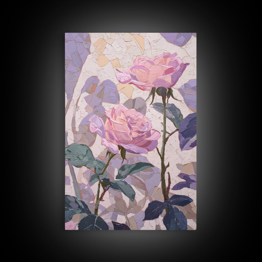 Baroque Roses Mixed Canvas Print, Maximalist Art, Abstract Art, Living Room Decor, Fine Art, Maximal, Retro Wall Art, MAX-2x3-62
