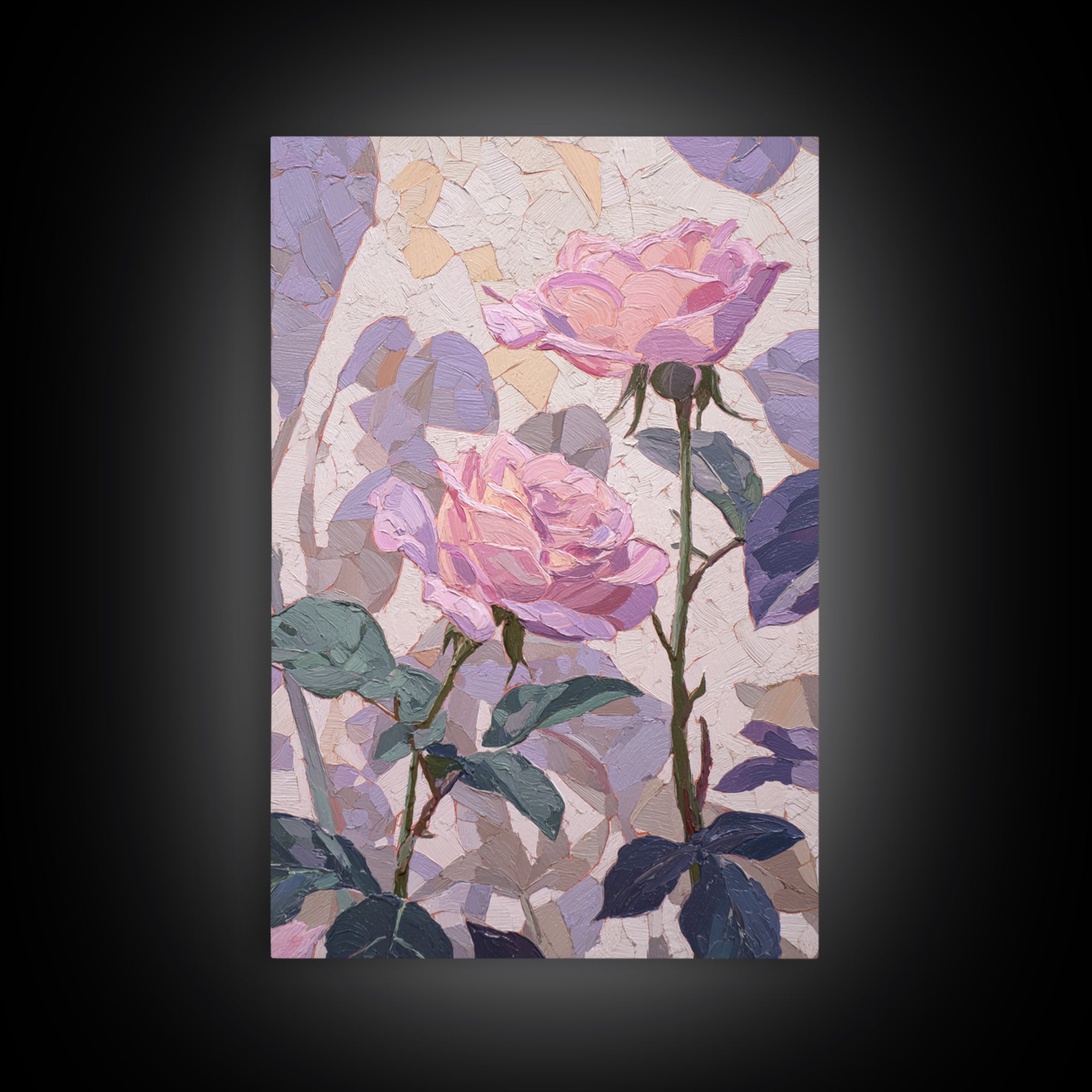 Baroque Roses Mixed Canvas Print, Maximalist Art, Abstract Art, Living Room Decor, Fine Art, Maximal, Retro Wall Art, MAX-2x3-62