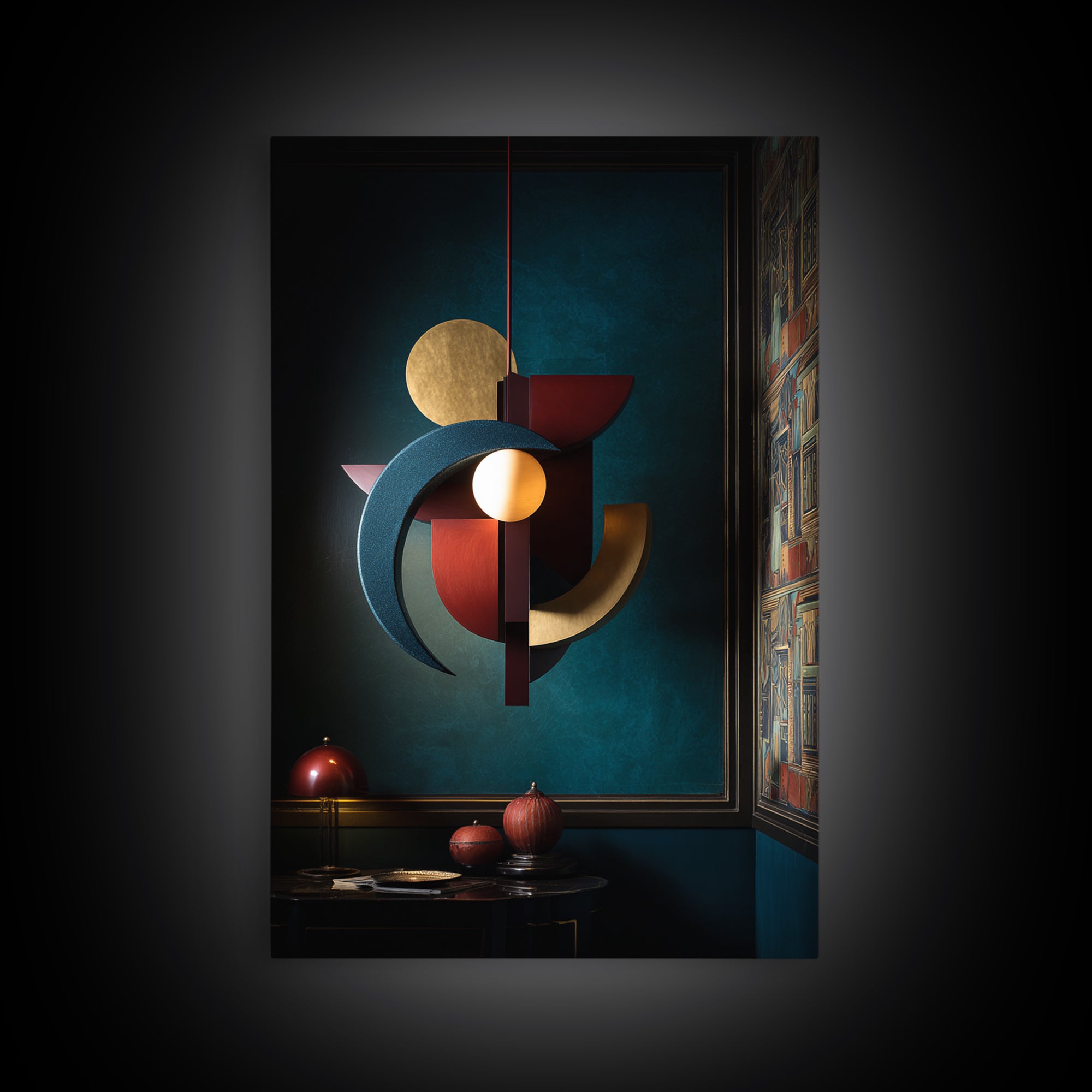 Surreal Room of Floating Objects as Decorative Canvas Print, Maximalist Art, Boho Wall Art, Living Room Decor, Maximal, MAX-2x3-65