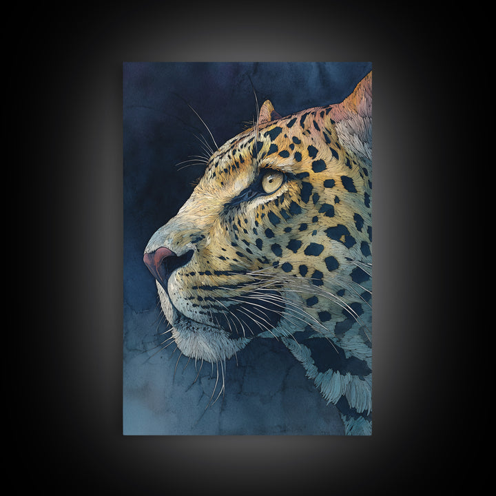 Rainbow Leopard Portrait Framed Canvas Print, Maximalist Art, Boho Wall Art, Living Room Decor, Maximal, Trendy Wall Art, MAX-2x3-68