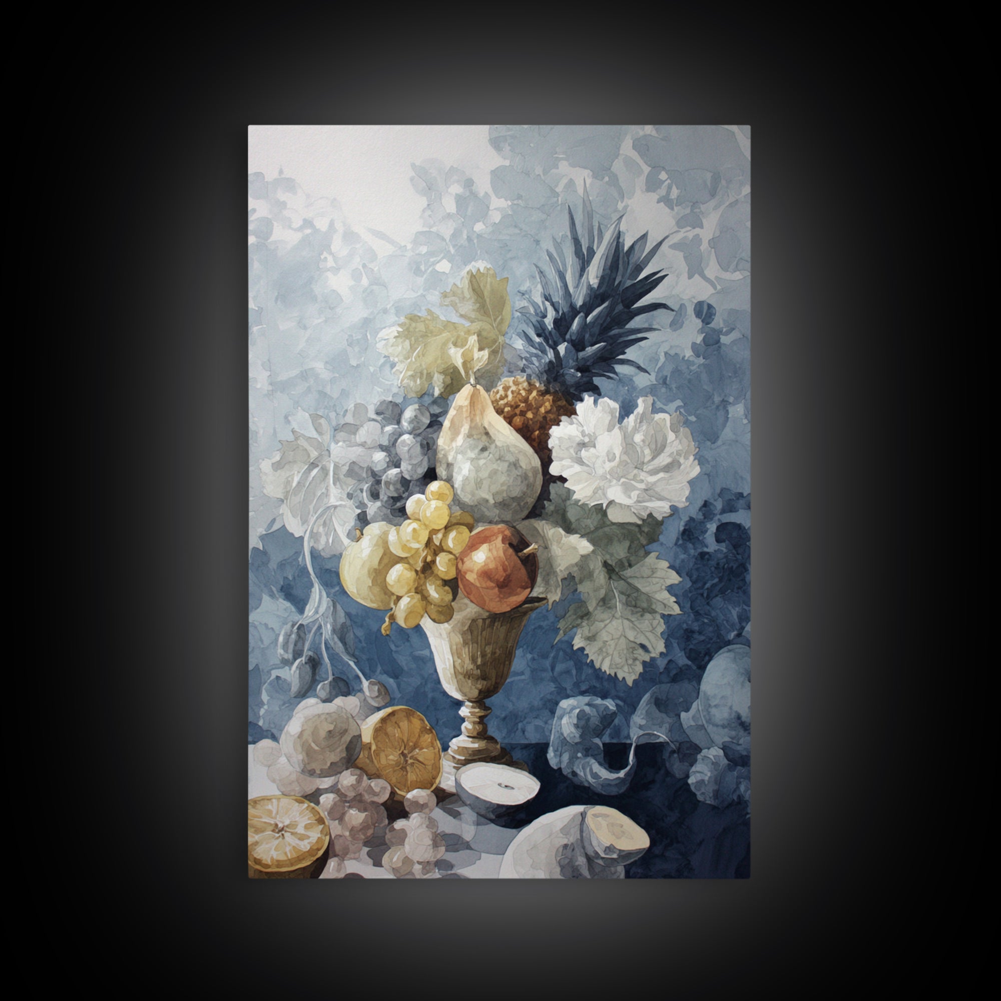 Rococo Fruit Feast Canvas Print, Maximalist Art, Boho Wall Art, Living Room Decor, Fine Art, Maximal, Trendy Wall Art, MAX-2x3-71