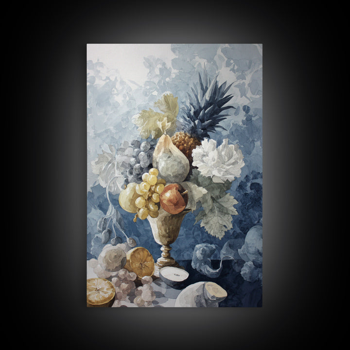 Rococo Fruit Feast Canvas Print, Maximalist Art, Boho Wall Art, Living Room Decor, Fine Art, Maximal, Trendy Wall Art, MAX-2x3-71