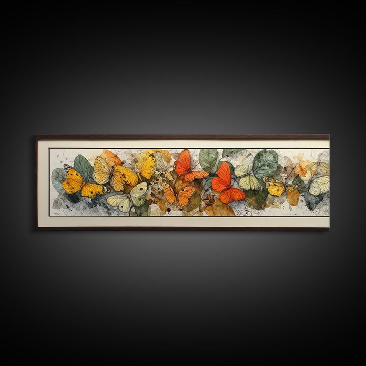 Framed Butterfly Collection Framed Canvas Print, Maximalist Art, Contemporary Art, Living Room Decor, Fine Art, Maximal, MAX-3x1-63
