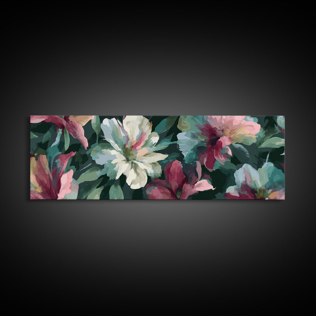 Matisse Inspired Cutouts with Vivid Floral Motifs Canvas Print, Maximalist Art, Modern Art, Living Room Decor, Oil Painting, MAX-3x1-98