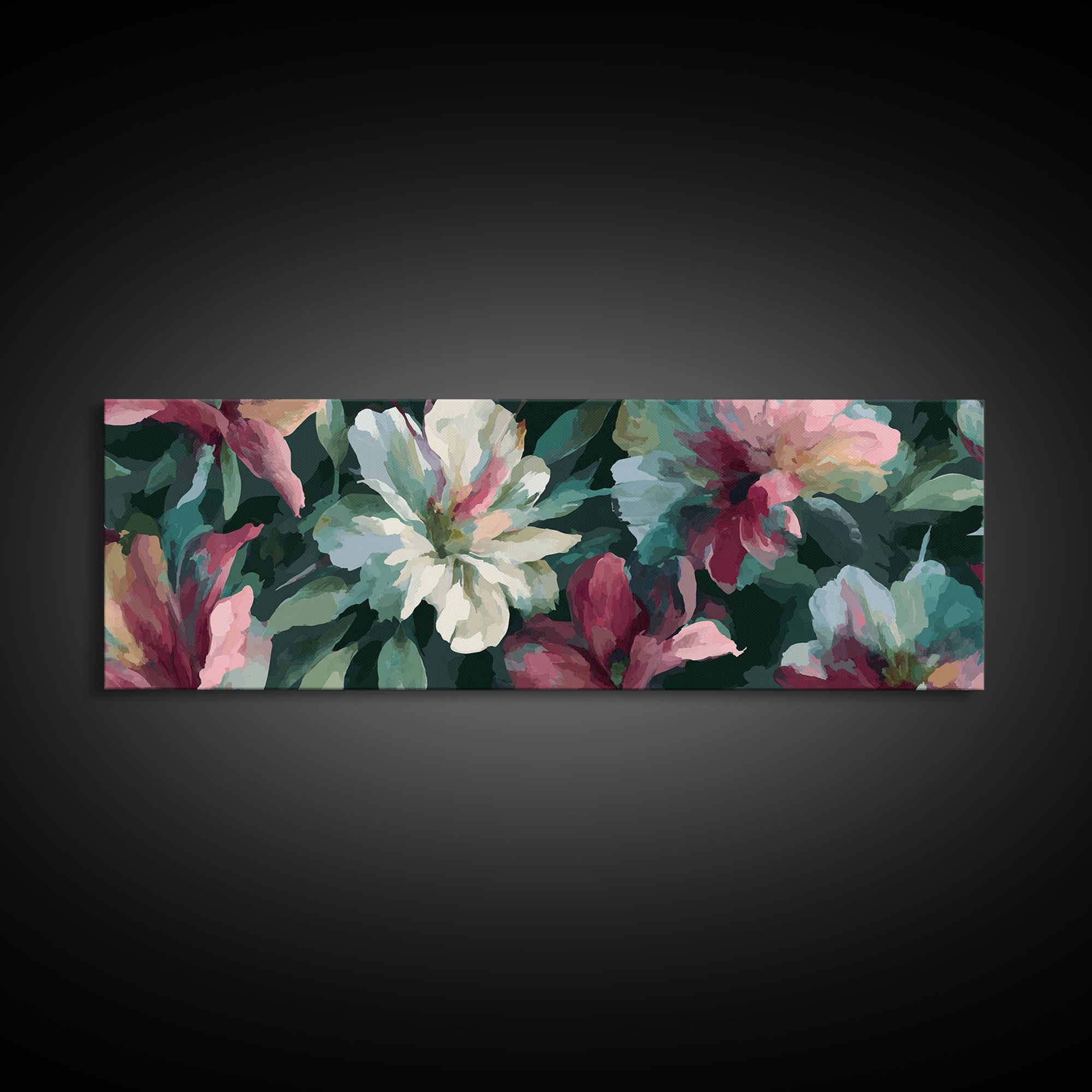 Matisse Inspired Cutouts with Vivid Floral Motifs Canvas Print, Maximalist Art, Modern Art, Living Room Decor, Oil Painting, MAX-3x1-98