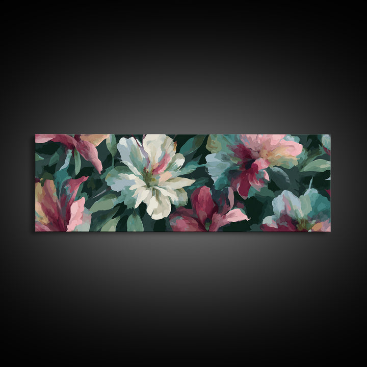 Matisse Inspired Cutouts with Vivid Floral Motifs Canvas Print, Maximalist Art, Modern Art, Living Room Decor, Oil Painting, MAX-3x1-98