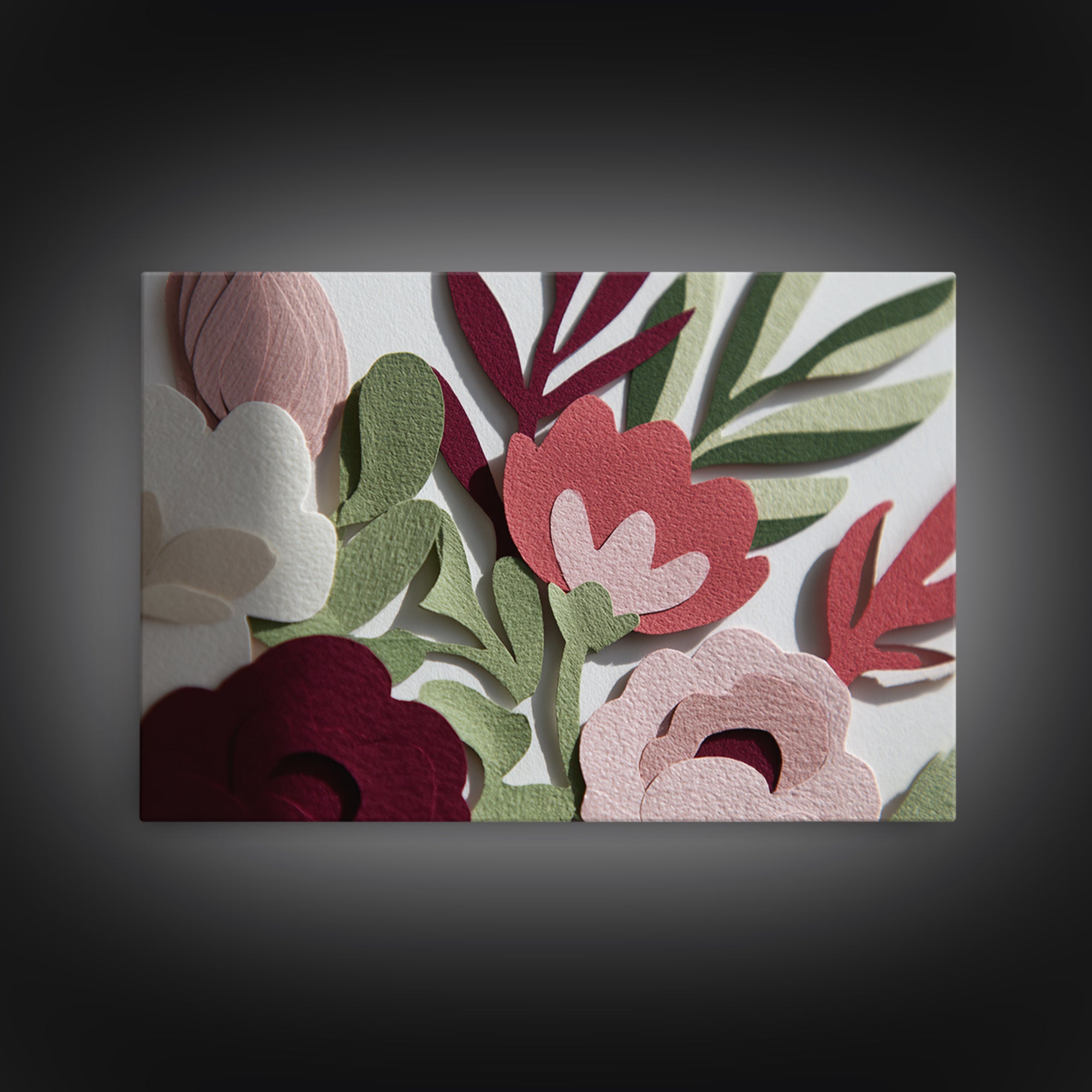 Matisse Inspired Cutouts with Vivid Floral Motifs Canvas Print, Maximalist Art, Digital Print, Living Room Decor, Maximal, MAX-3x2-14