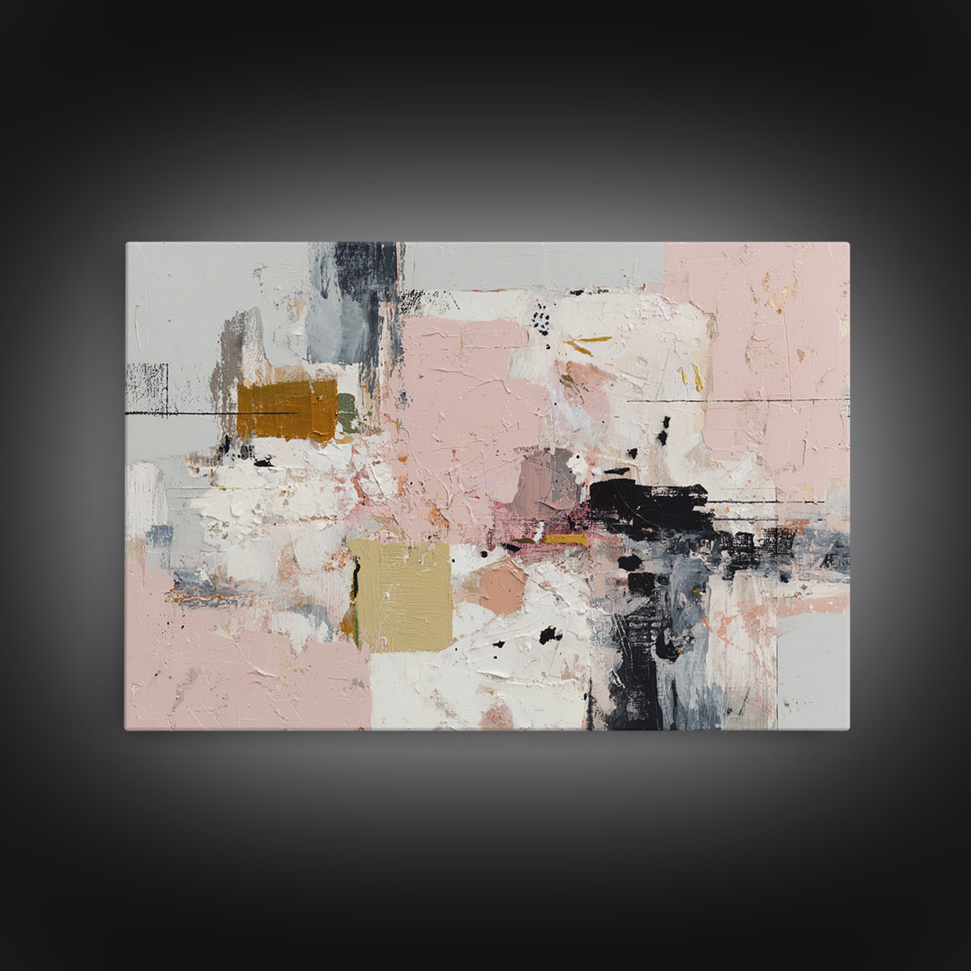 Chaotic Joyful Abstract Framed Canvas Print, Maximalist Art, Original Art, Living Room Decor, Abstract Art, Maximal, MAX-3x2-2