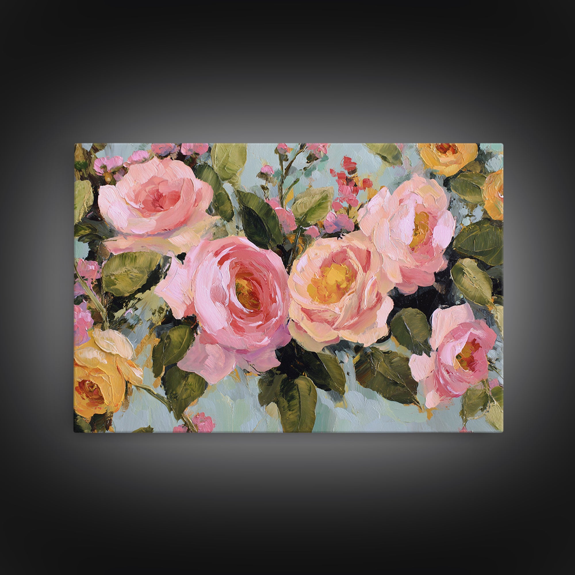 Baroque Roses Mixed Canvas Print, Maximalist Art, Living Room Wall Art, Living Room Decor, Abstract Art, Maximal, Boho Decor, MAX-3x2-34