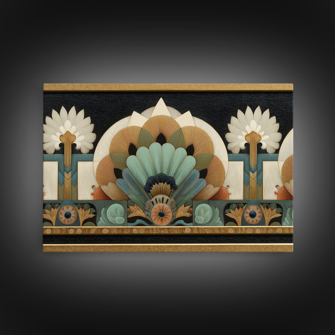 Folk Art Animal Parade Framed Canvas Print, Maximalist Art, Art Prints, Living Room Decor, Maximal, Dark Academia Decor, MAX-3x2-92