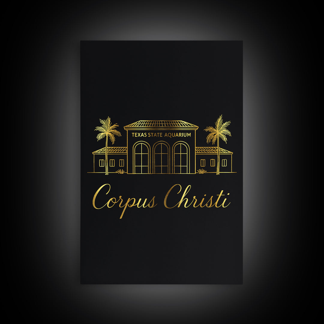 Corpus Christi Travel Poster, Canvas Print, Dark Minimalist Wall Art, Corpus Christi Travel Art, Travel Art Print, Travel Wall Art