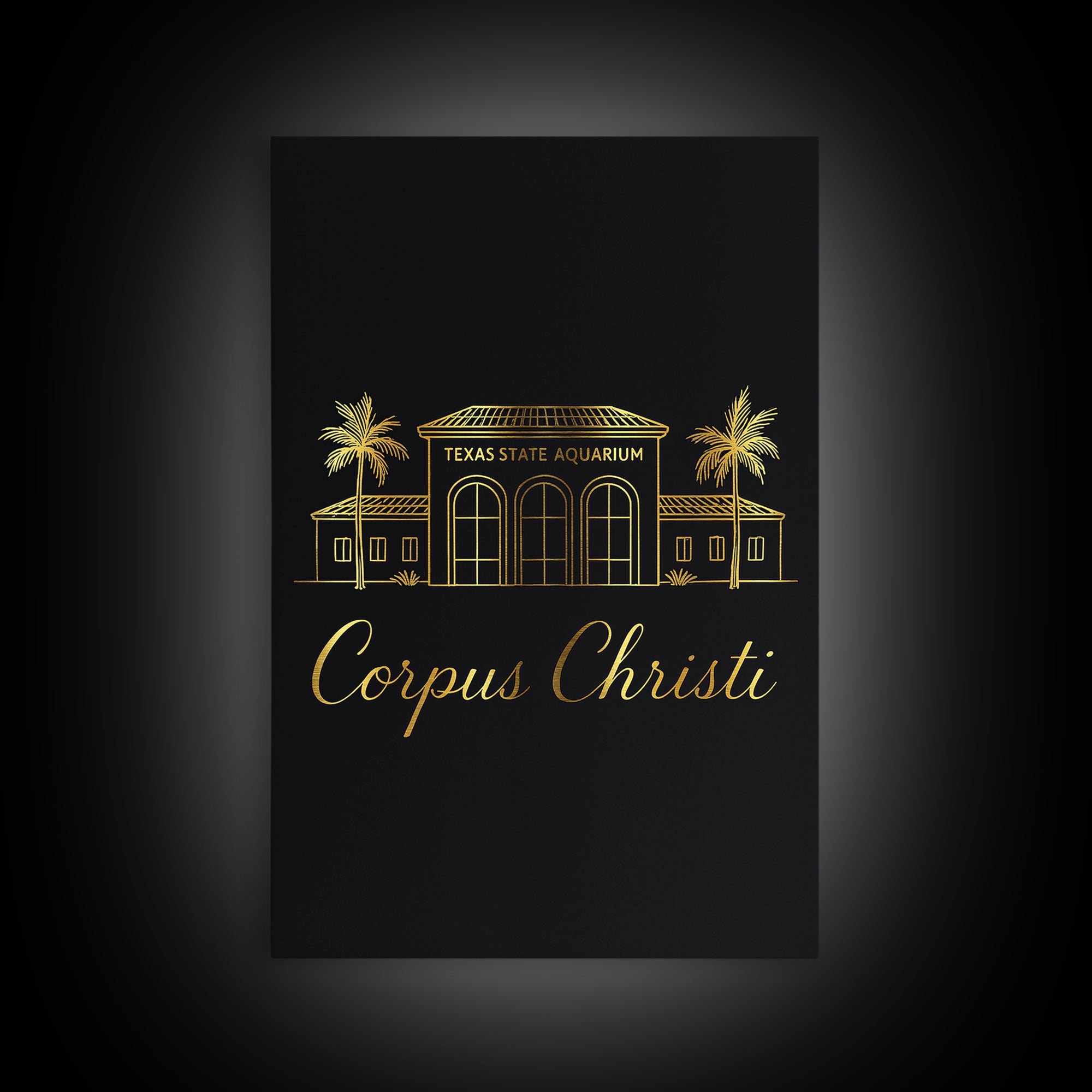 Corpus Christi Travel Poster, Canvas Print, Dark Minimalist Wall Art, Corpus Christi Travel Art, Travel Art Print, Travel Wall Art
