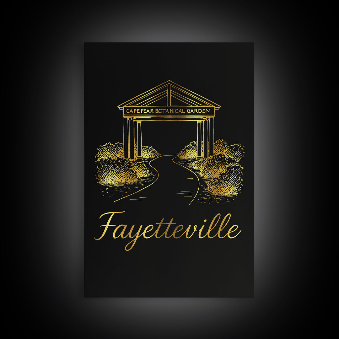 Fayetteville North Carolina Travel Poster, Canvas Print, Dark Minimalist Wall Art, Fayetteville City Art, Travel Wall Art, Wall Art