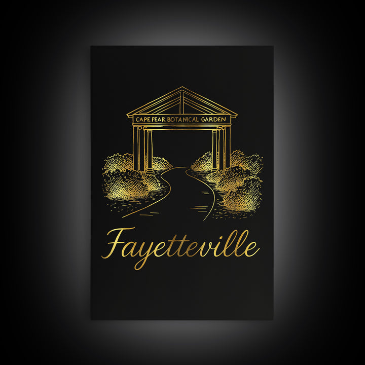 Fayetteville North Carolina Travel Poster, Canvas Print, Dark Minimalist Wall Art, Fayetteville City Art, Travel Wall Art, Wall Art