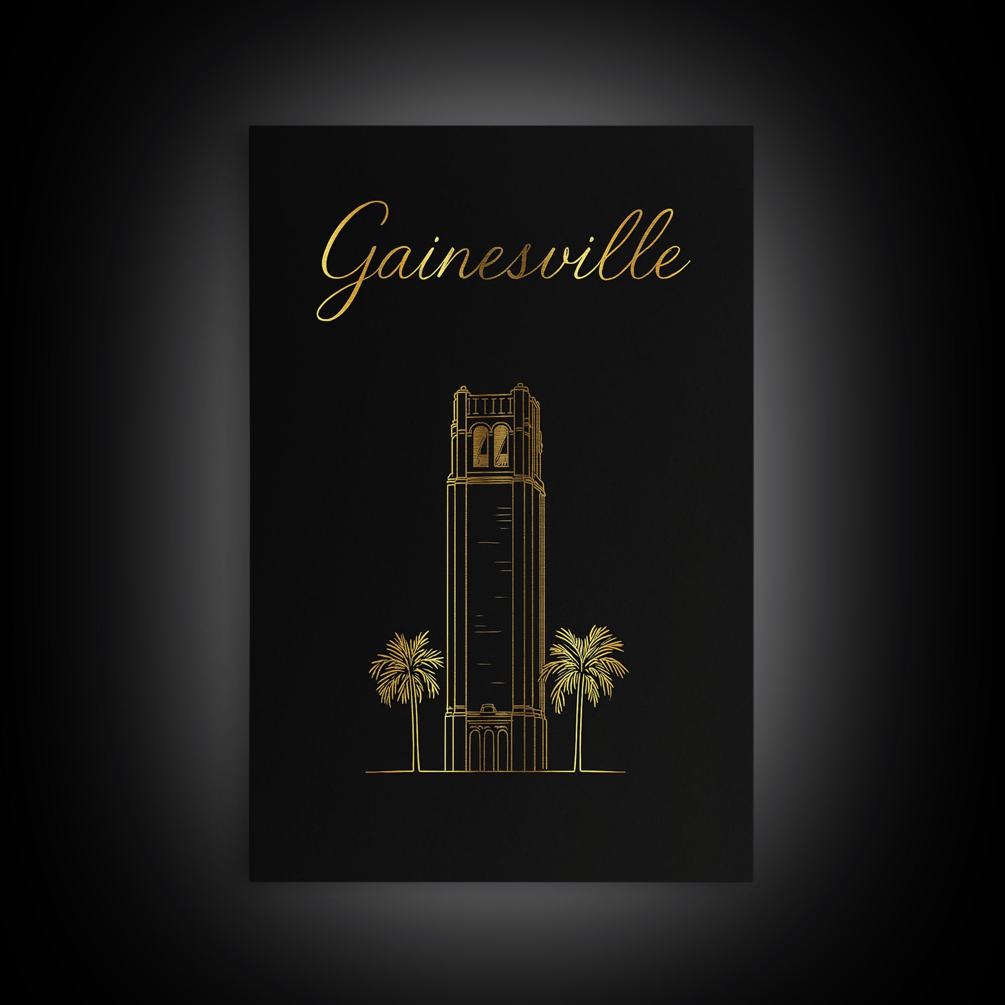 Gainesville Florida Travel Poster, Canvas Print, Dark Minimalist Wall Art, Gainesville Travel Art, Eclectic Wall Decor, Travel Poster Set