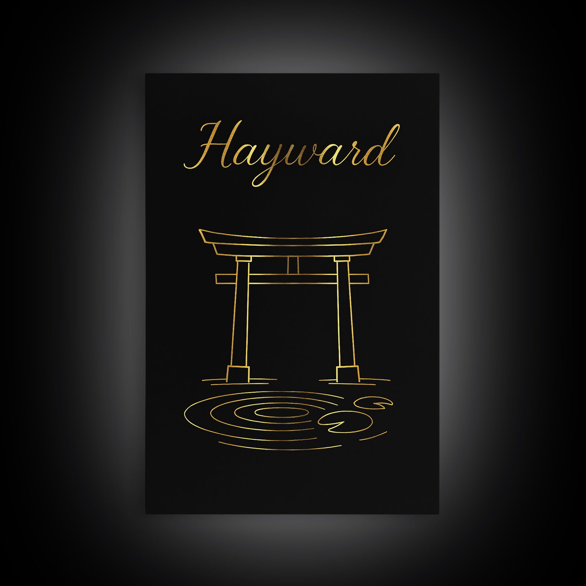 Hayward Travel Poster, Framed Canvas Print, Dark Minimalist Wall Art, Hayward Poster Print, Travel Art Print, Vintage Travel Art