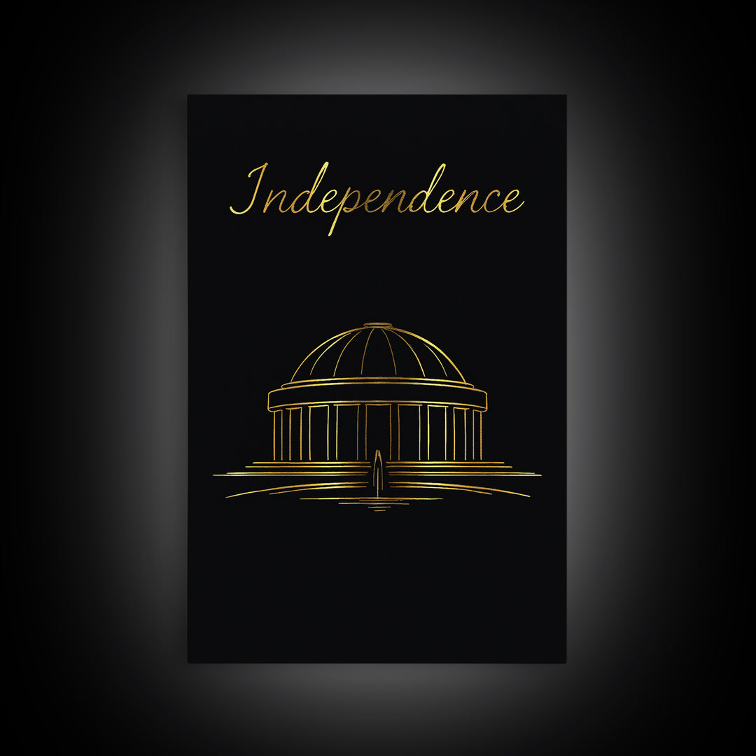 Independence Travel Poster, Canvas Print, Dark Minimalist Wall Art, Independence Travel Art, Fine Art Print, Gift For Travelers