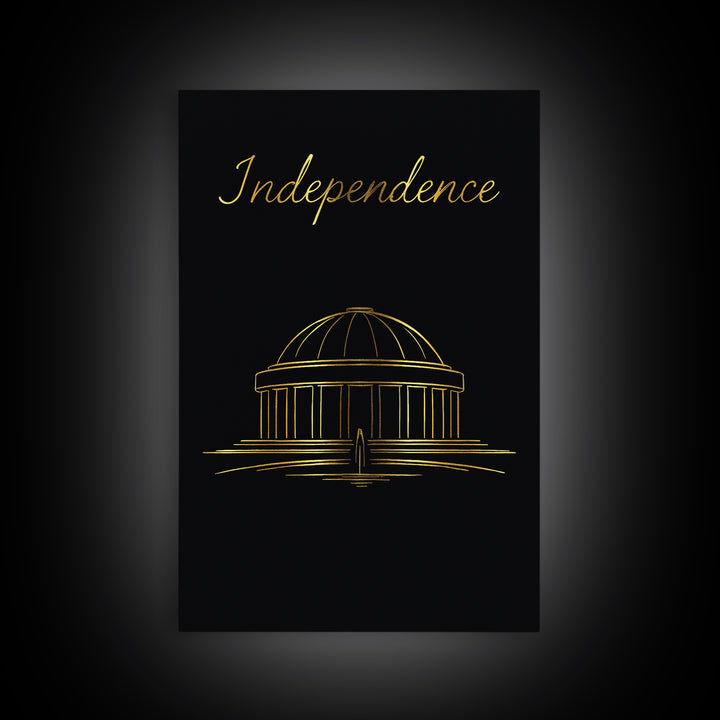 Independence Travel Poster, Canvas Print, Dark Minimalist Wall Art, Independence Travel Art, Fine Art Print, Gift For Travelers