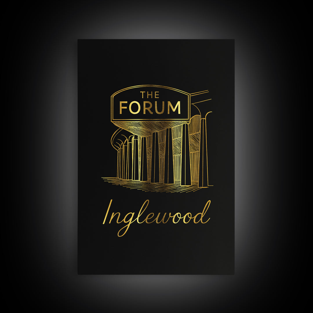 Inglewood California Travel Poster, Canvas Print, Dark Minimalist Wall Art, Inglewood Travel Art, Wall Decor, Gift For Travelers, Wall Art