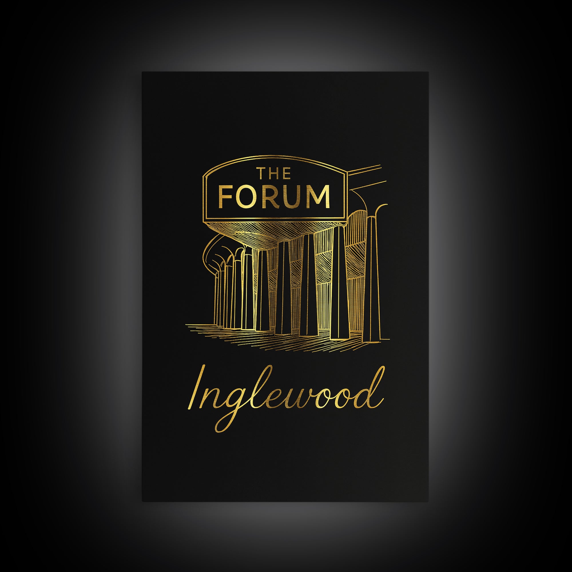 Inglewood California Travel Poster, Canvas Print, Dark Minimalist Wall Art, Inglewood Travel Art, Wall Decor, Gift For Travelers, Wall Art