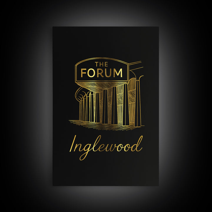 Inglewood California Travel Poster, Canvas Print, Dark Minimalist Wall Art, Inglewood Travel Art, Wall Decor, Gift For Travelers, Wall Art