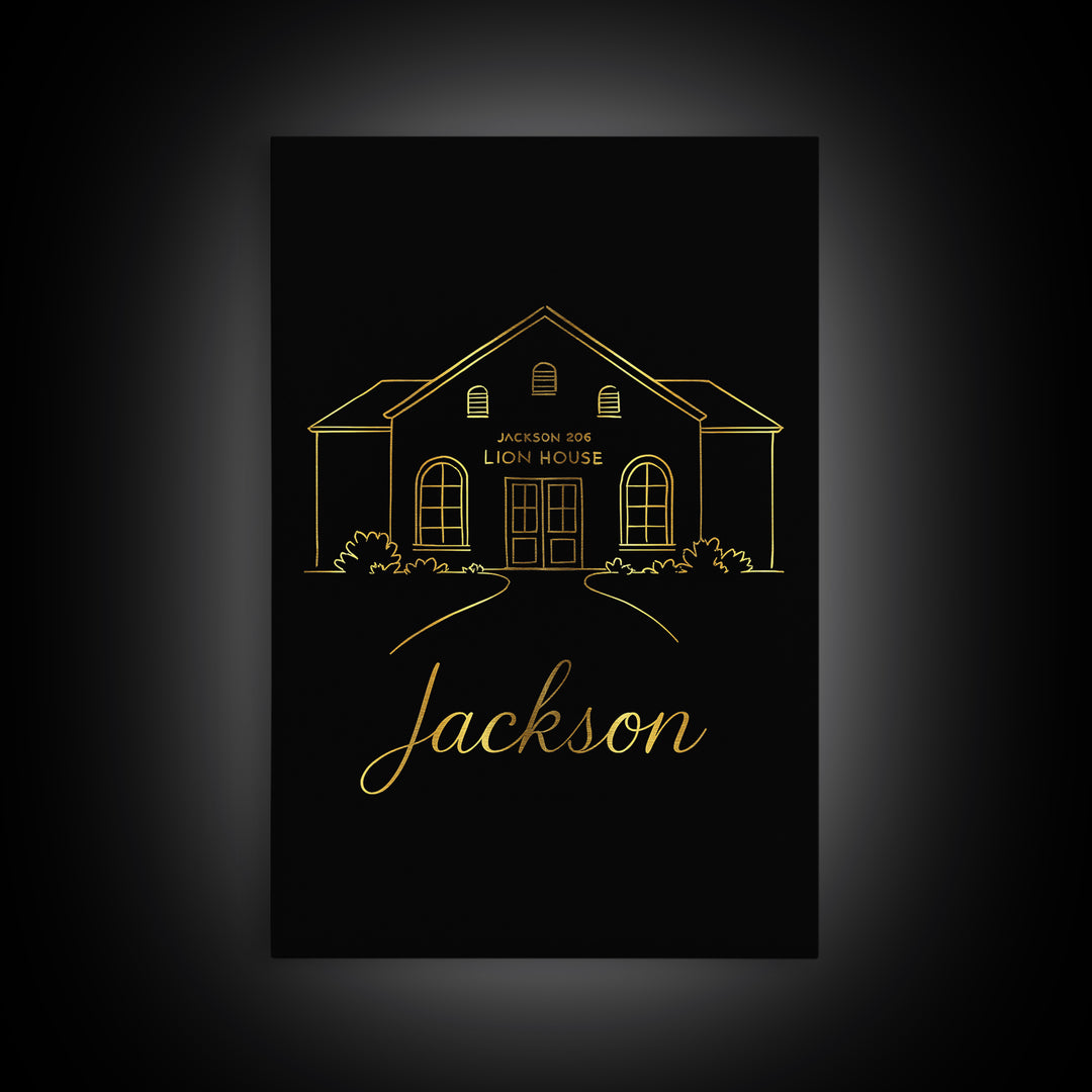 Jackson Mississippi Travel Poster, Canvas Print, Minimalist Gold Line Art, Jackson Art Print, Gift For Travelers, Office Decor