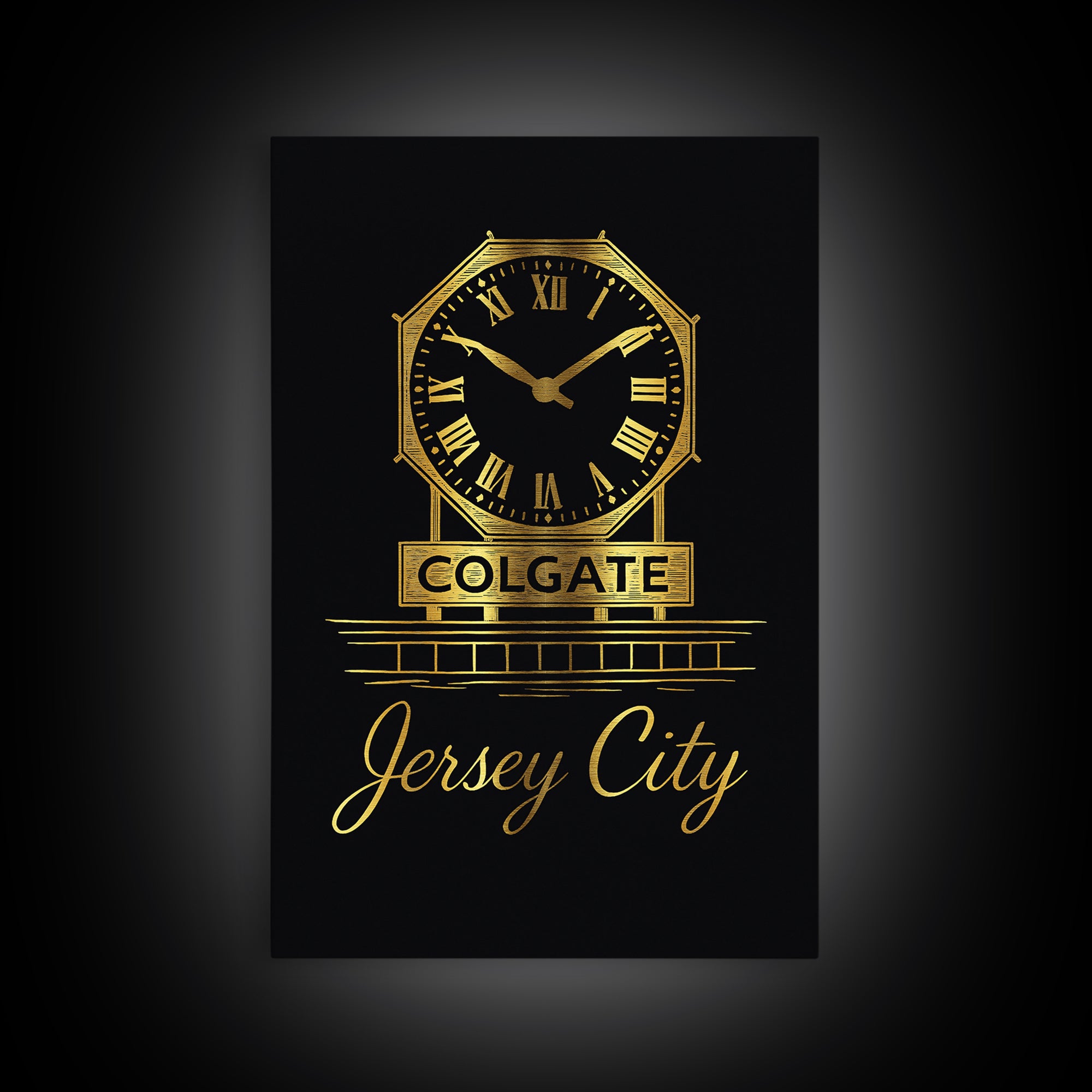 Jersey City New Jersey Travel Poster, Canvas Print, Gold Outline Poster Art, Jersey City Wall Art, Travel Wall Art, Travel Print, Wall Art