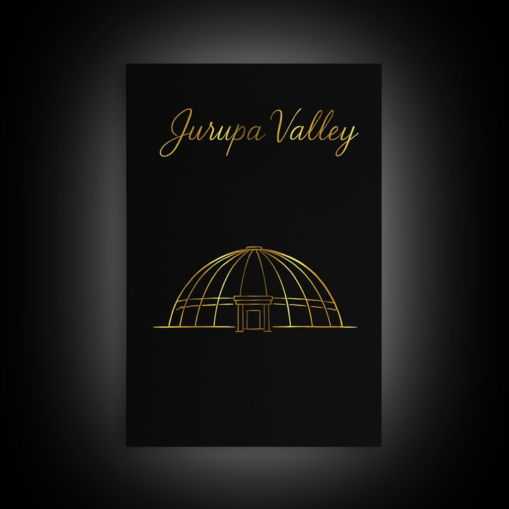 Jurupa Valley California Travel Poster, Canvas Print, Dark Minimalist Wall Art, Jurupa Valley City Art, Home Office Decor, Travel Wall Art