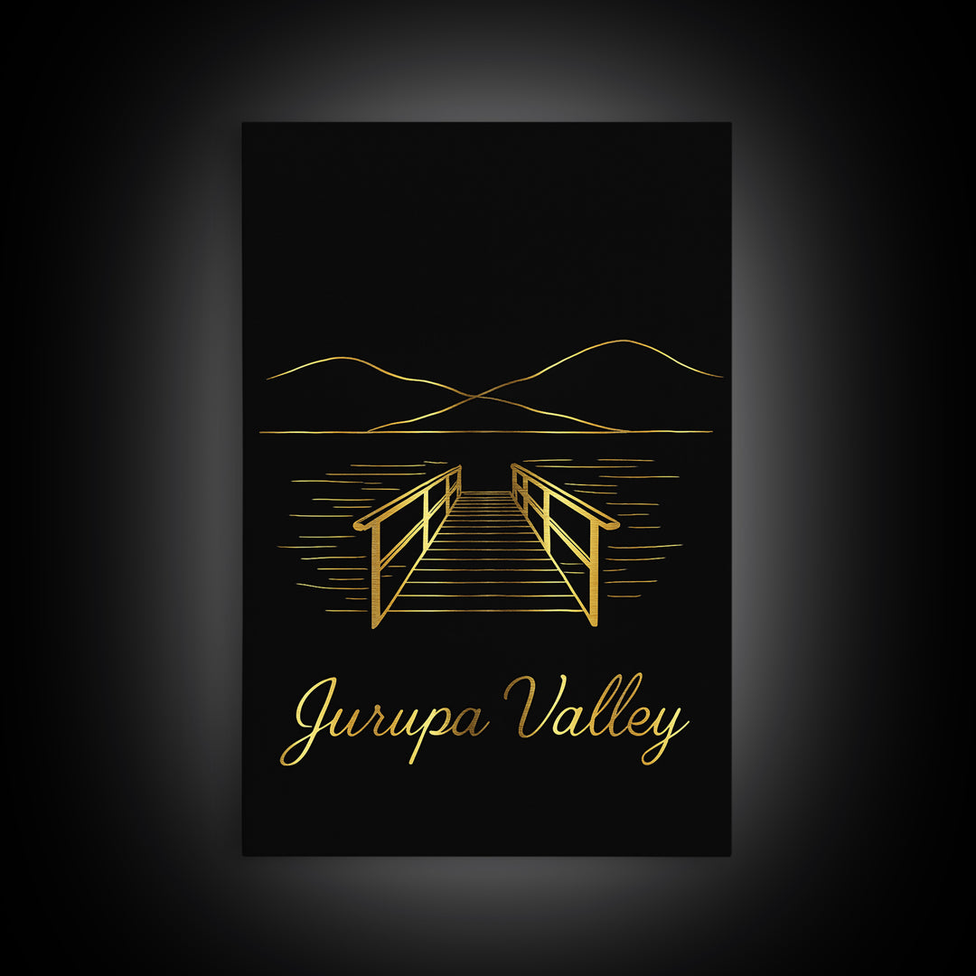 Jurupa Valley Travel Poster, Canvas Print, Dark Minimalist Wall Art, Jurupa Valley Wall Art, Mid Century Wall Art, Travel Wall Decor