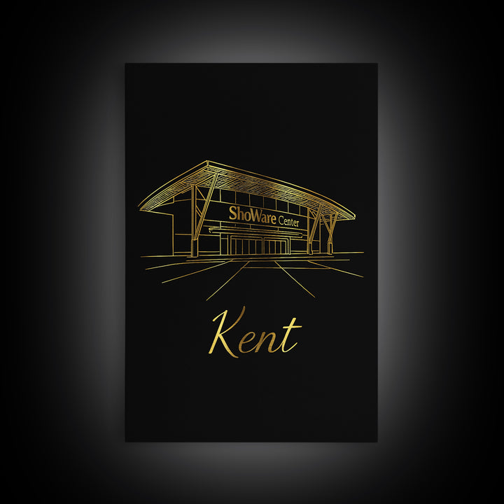 Kent Washington Travel Poster, Canvas Print, Dark Minimalist Wall Art, Kent Wall Art, Travel Poster Art, Travel Art Print, Travel Wall Art
