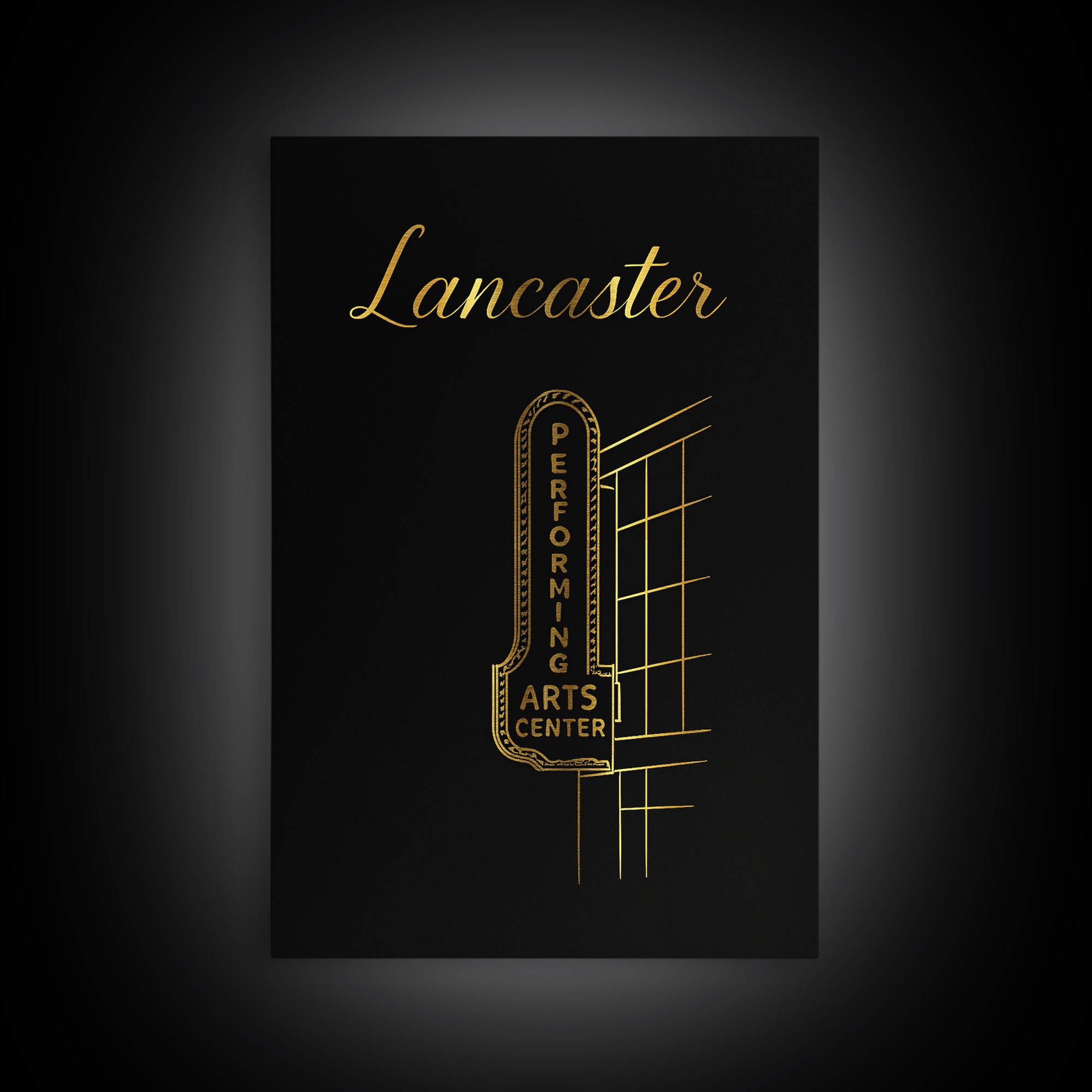 Lancaster Travel Poster, Framed Canvas Print, Dark Minimalist Wall Art, Lancaster Art Print, Vintage Travel Art, Vintage Travel Print