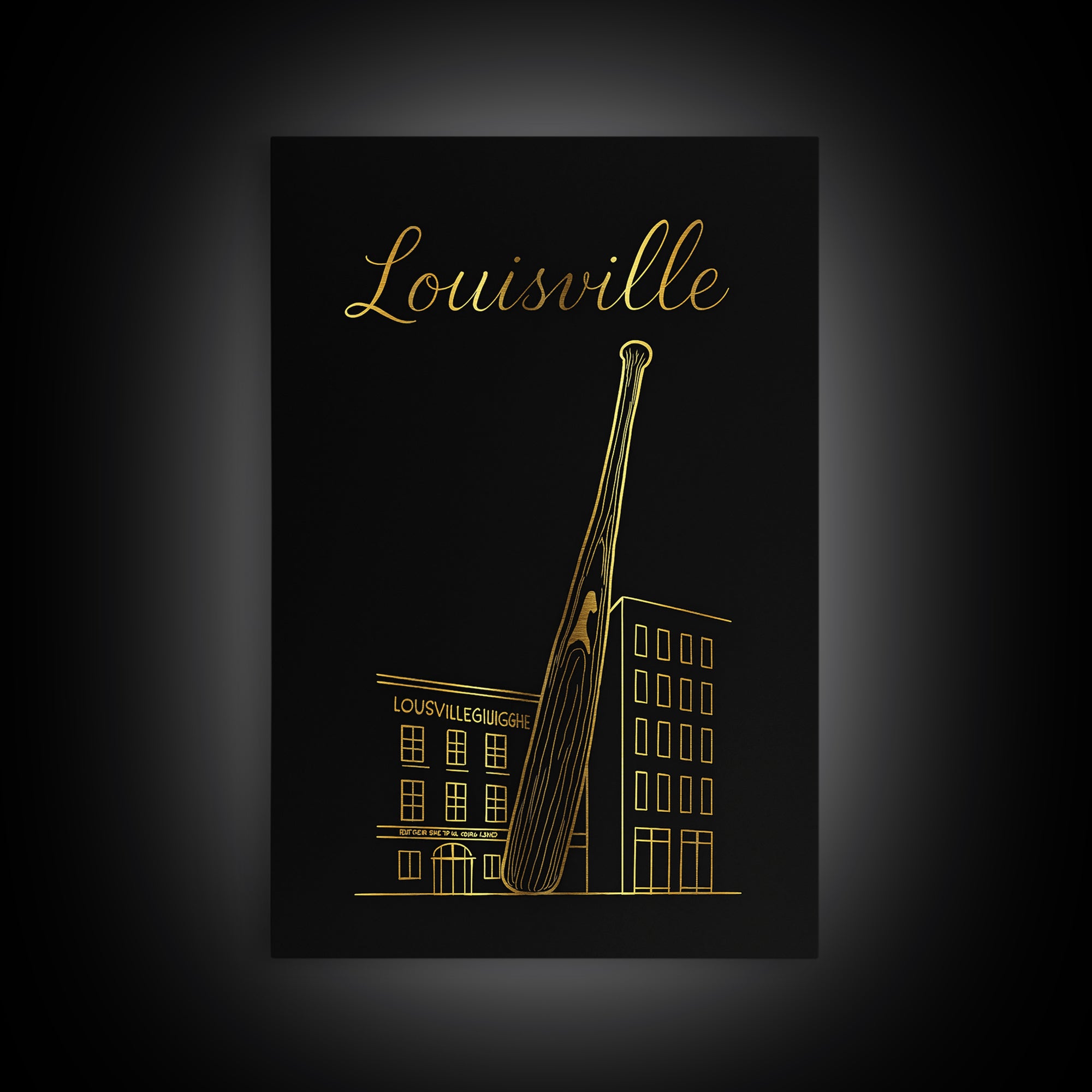 Louisville Kentucky Travel Poster, Canvas Print, Black Gold Minimalist Art, Louisville Art Print, Travel Poster Set, Art Print